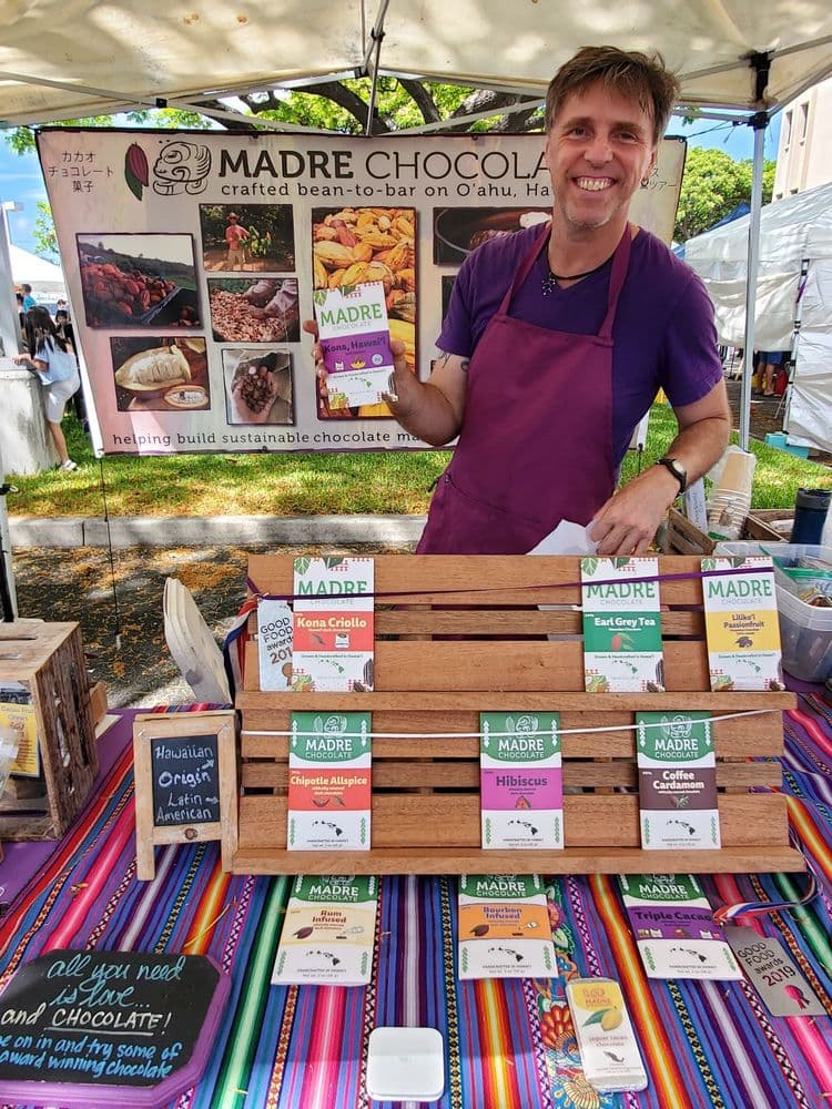 Madre Chocolate booth at Kakaako Farmers Market